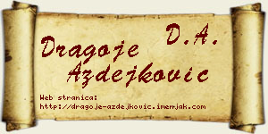 Dragoje Azdejković vizit kartica